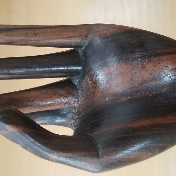 Bali Indonesia Buddha Mudra Hand Carved Coromandel Wood Hands - Picture 11 of 15
